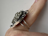 Ring silver 925 Natural druse pyrite