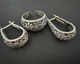 Set Ring Earrings floral Silver 925
