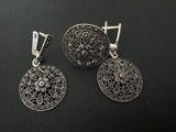 Silver 925 round marcasite