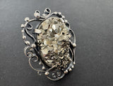 Ring silver 925 Natural druse pyrite