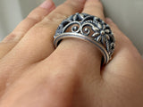 Set Ring Earrings floral Silver 925