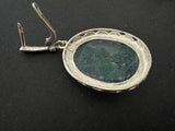 Silver 925 Ring Earrings green moss agate