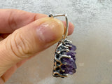 Silver 925 Earrings Ring amethyst drusy