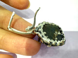 Silver 925 Earrings Ring amethyst drusy