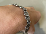 Indulge in pure luxury with our high-quality sterling silver 925 bracelet, specially designed for sensitive skin. The traditional delicate design and western Armenia influence add a touch of elegance and refinement to any outfit. Elevate your style and embrace your uniqueness with this exquisite piece.