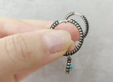 Set Ring hoop earrings turquoise Silver 925