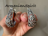 Set Ring Earrings floral Silver 925