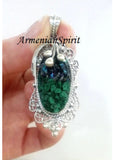 Silver 925 Earrings malachite