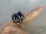 Silver 925 Earrings Ring amethyst drusy