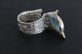 Gold silver 925 Earrings eyes and unusual ring size 9 for middle finger