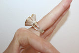 Flower Onyx ring black Sterling SILVER 925 gold plated