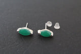 Earrings Sterling silver 925 and natural chrysoprase