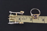 Jewelry set Gold and silver 925 Purple zircons Herbal ornament