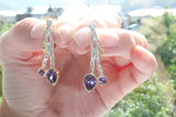 Jewelry set Gold and silver 925 Purple zircons Herbal ornament