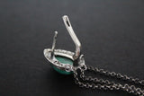 Set Ring Earrings Silver 925 Green Malachite