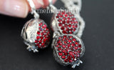 Pomegranate pendant Sterling SILVER 925 red zircon