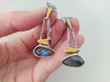 Earrings sterling silver 925 gold plated details amethyst gemstone