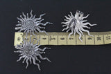 Silver sun set 925 Earrings English lock and ring black silver