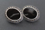 Jewelry Set Earrings ring pendant bracelet Natural black onyx SILVER 925