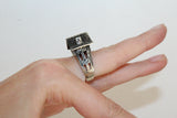 House hooked earrings ring and pendant Sterling silver 925