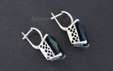 Earrings Sterling silver 925 Ruby red stone