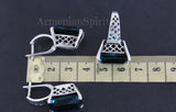 Earrings Sterling silver 925 Ruby red stone