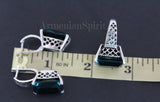 Earrings Sterling silver 925 Ruby red stone