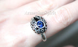 Silver ring  Blue topaz stone Sterling 925 Spring gifts for women