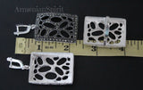 SET jewelry 925 SILVER Marcasite Large ring earrings