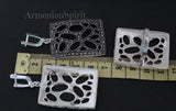 SET jewelry 925 SILVER Marcasite Large ring earrings