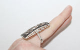 SET jewelry 925 SILVER Marcasite Large ring earrings