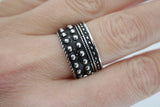 Set of 6 adjustable rings Silver 925