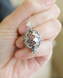 Pomegranate garnet necklace STERLING SILVER 925