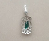 Emerald green EARRINGS marcasite STERLING SILVER 925