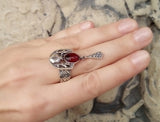 SET pomegranate earrings Ring and pendant STERLING SILVER 925