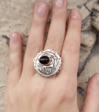 Silver earrings black ethnic Jewelry with goat Gifts for woman