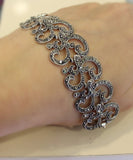 Marcasite bracelet wide Sterling Silver 925 for women