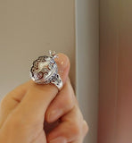 Persephone ring Garnet stones SILVER 925 pomegranate