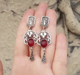 SET pomegranate earrings Ring and pendant STERLING SILVER 925