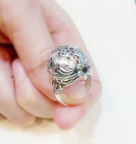 Persephone ring Garnet stones SILVER 925 pomegranate