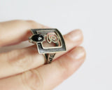 Onyx Very long Earrings Boho jewelry black bohemian STERLING SILVER 925