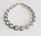 Marcasite necklace Delicate narrow STERLING SILVER 925