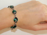 Marcasite bracelet silver 925 tudor jewelry Green stones