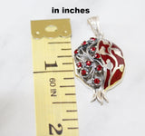 Pomegranate red stone STERLING SILVER 925 red