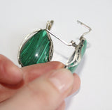 Green Malachite ring STERLING SILVER 925 jewelry