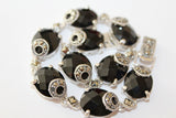 Marcasite bracelet silver 925 tudor jewelry Black