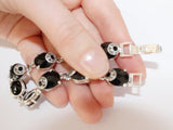 Marcasite bracelet silver 925 tudor jewelry Black