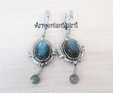 Labradorite blue earrings Sterling SILVER 925 gemstone