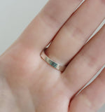 Silver 925 ring Pale green nacreous Marcasite