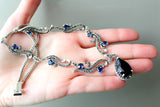 SILVER 925 necklace lab topaz Drop pendant SET earrings and ring
